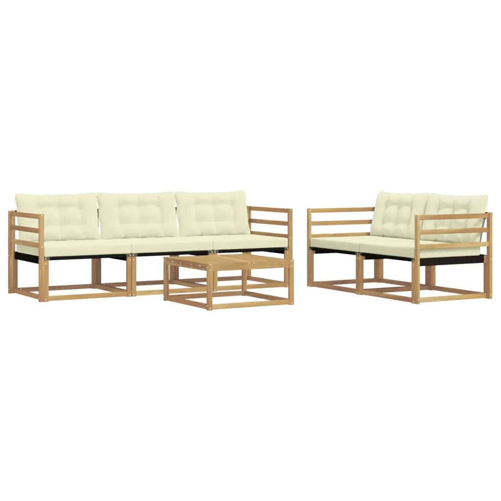 Set di divani da esterno 6 pcs Bianco e Crema 79 x 79 x 37 cm 3388408