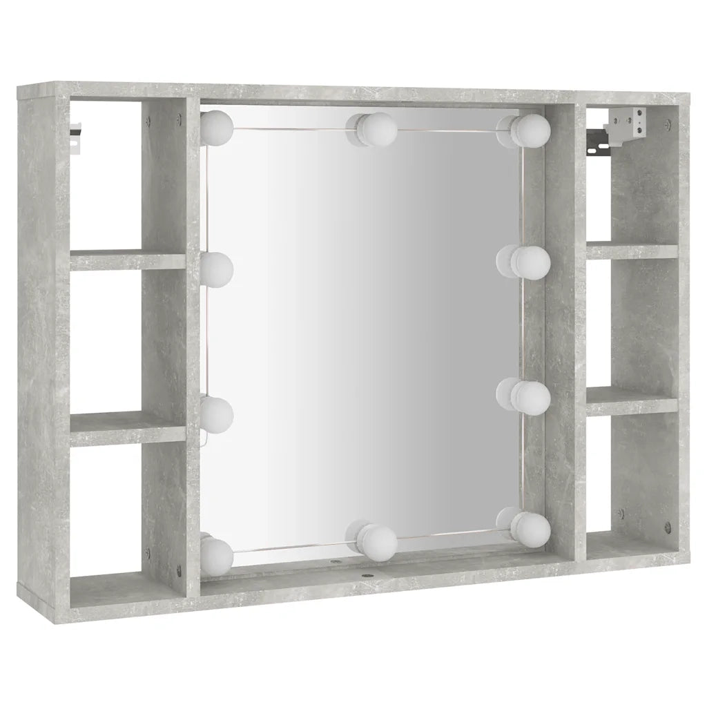 Mobile a Specchio con LED Grigio Cemento 76x15x55 cm CFW3969405