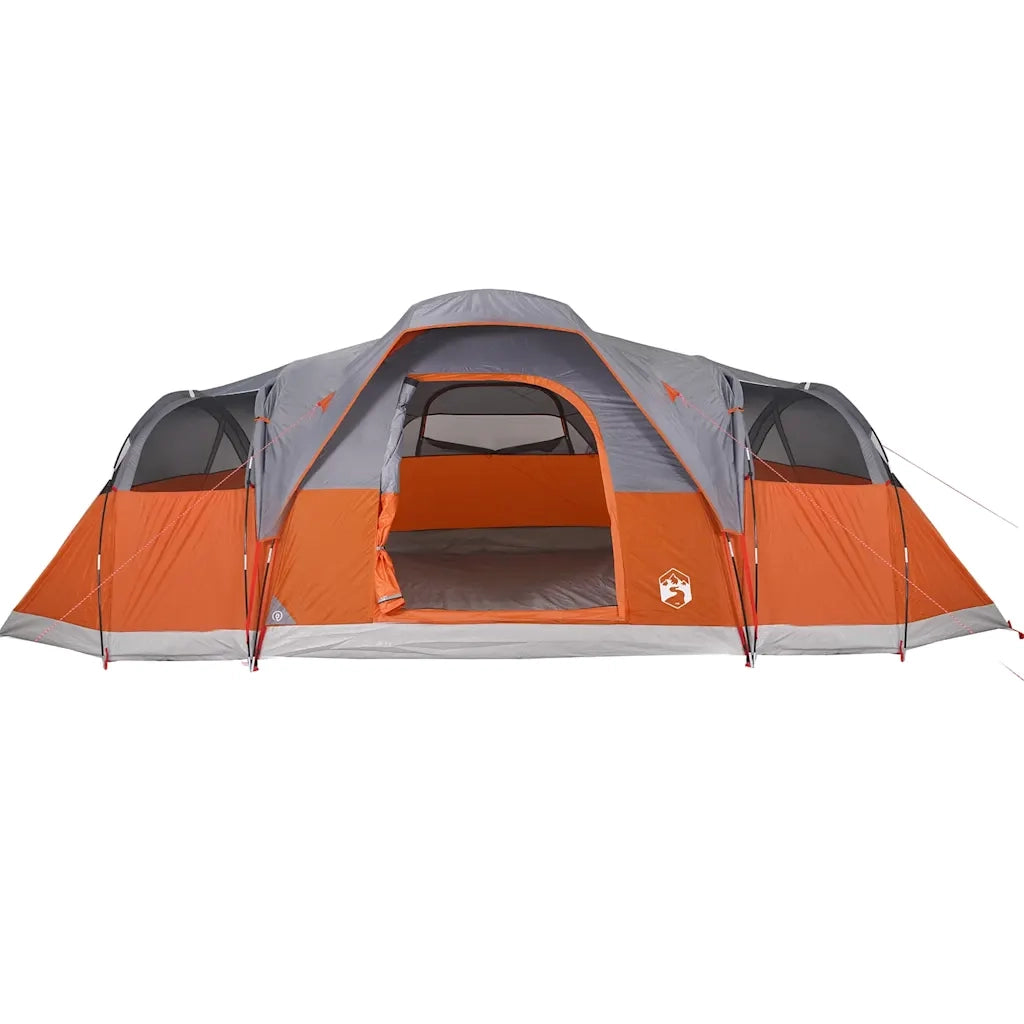 Tenda Familiare Cupola 11 Persone Grigia Arancione Impermeabile 94568