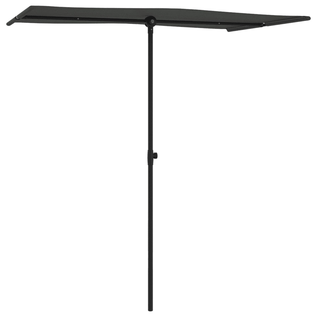 Ombrellone da Giardino-Ombrello da Balcone Palo in Alluminio 180x110cm Antracite