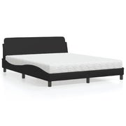 Letto con Materasso Dover Nero 160x200 cm in Similpelle