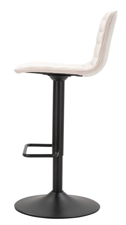 Sgabello Bar High Bianco 43x49,5x85,5 cm in Ferro e Compensato e Spugna e Poliestere Nero e Bianco