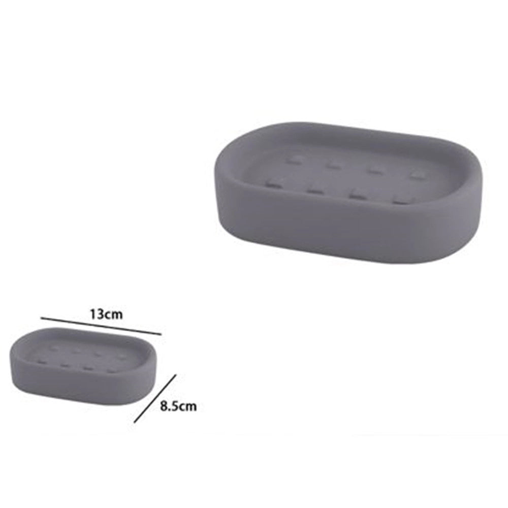 Trade Shop - Porta Sapone Piatto Supporto Saponetta Accessorio Arredo Per Bagno Grigio 87811 -