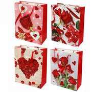 Trade Shop - Set 6 Pz. Buste Da Regalo 18x23x10cm Borsa San Valentino Rose Vari Modelli 71098 -
