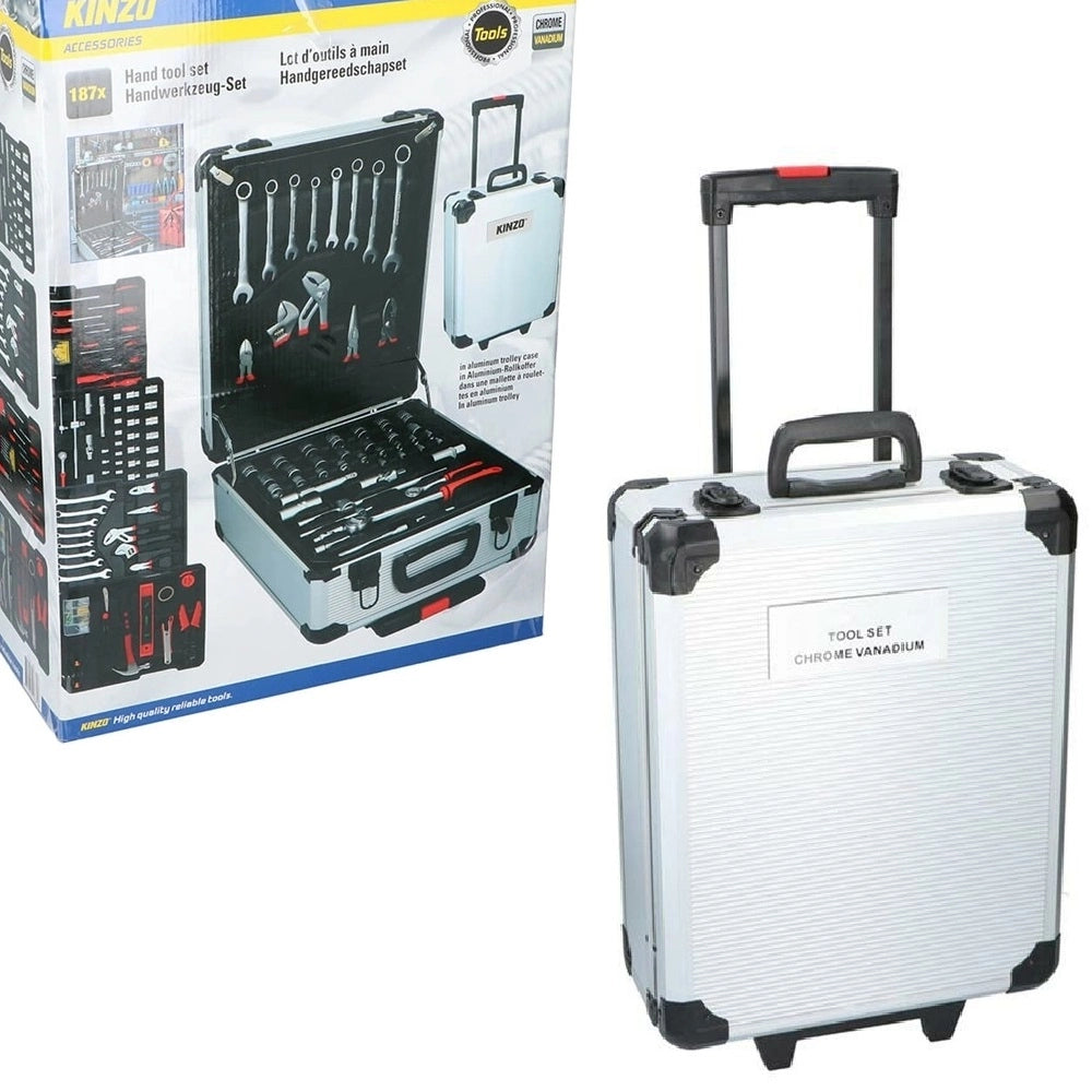 Trolley Valigetta Attrezzi 187 pz Porta Utensili da Lavoro con Ruote Fai da Te