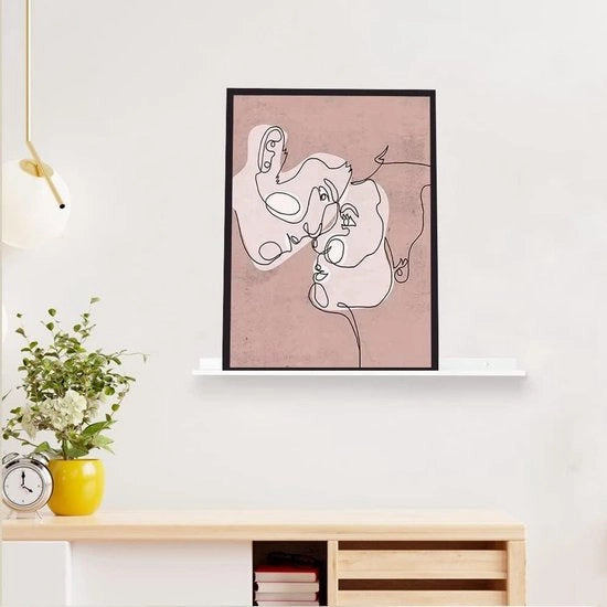 Wandrek Fluttuante con Sostegno Largo 70 cm | Fotorecambio Sospeso Largo 70 cm | Adatto per Cucina, Salotto, Camera da Letto, Bagno ecc. | Pannello Metallico (1 Bianco) 70x10x3 cm