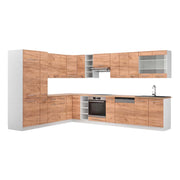 Cucina angolare completa Fame-Line Rovere dorato/Bianco 347 x 60 cm, PL Rovere Vicco