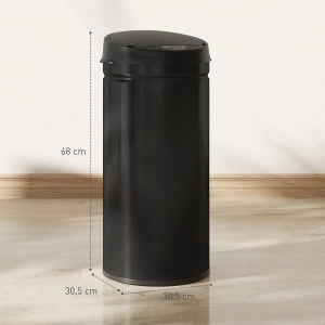 CESTINO PORTARIFIUTI SENSOR 42 L ACCIAIO INOX NERO