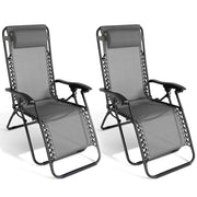 IDMarket - Set di 2 sedie da giardino reclinabili RELAX in grigio antracite
