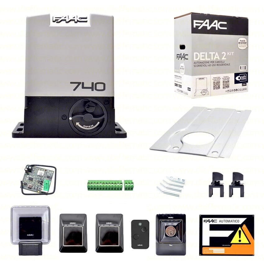 KIT AUTOMAZIONE PER CANCELLI SCORREVOLI 230V DELTA2 FAAC 1056303445 AUTOMATISMI