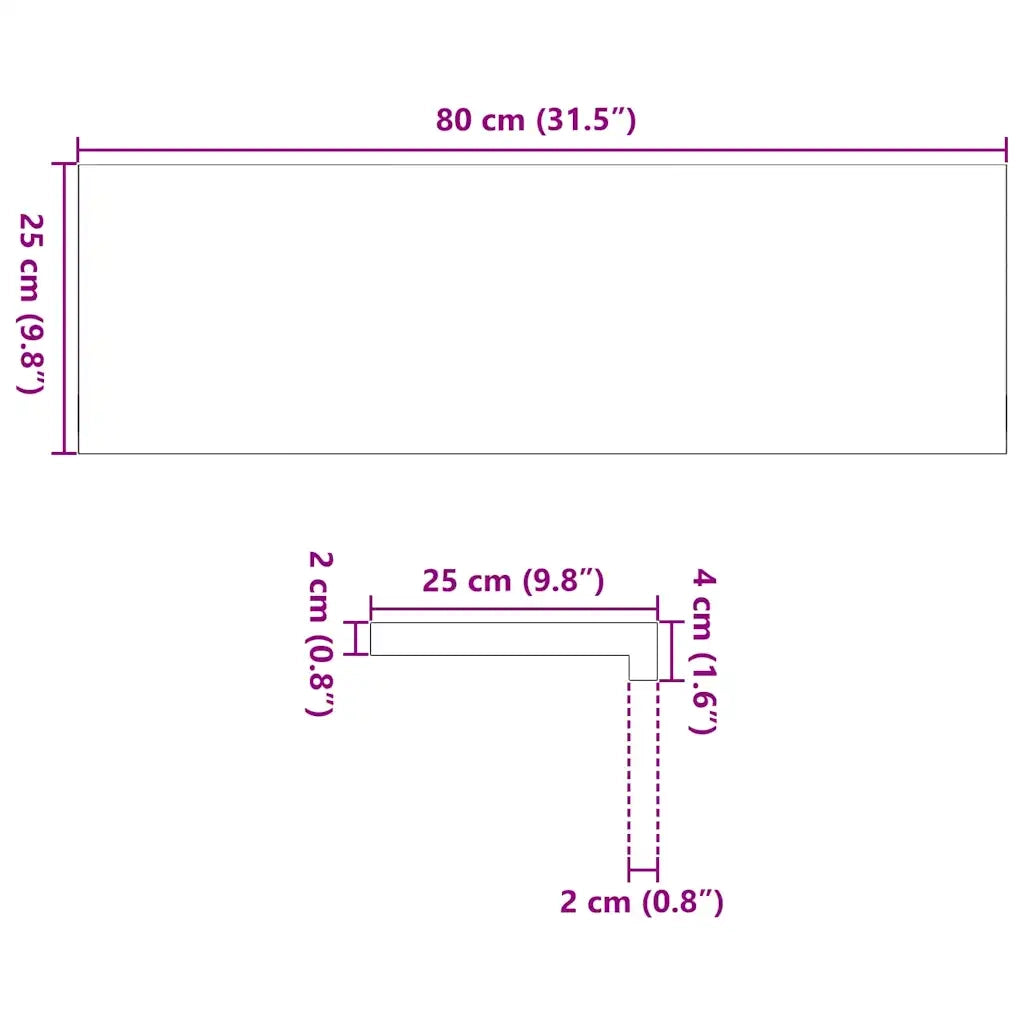 Davanzali 2 pz Marrone Scuro 80x25x2 cm Legno Massello Rovere 4009182