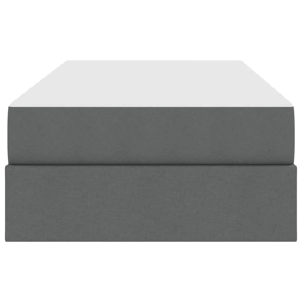 Letto con contenitore e materasso Grigio scuro 90 x 200 cm