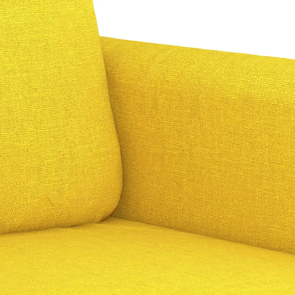 Set di Divani 3 pz con Cuscini Giallo Chiaro in Tessuto
