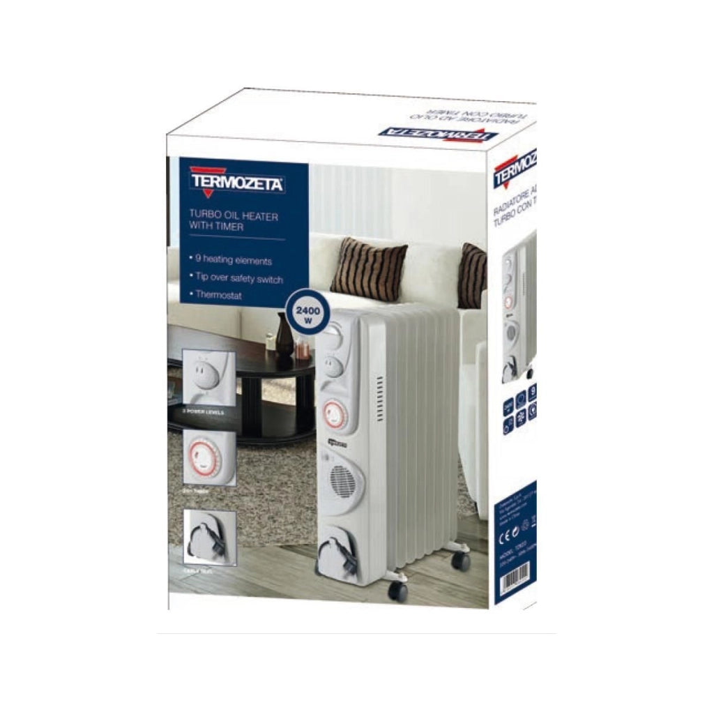 Termozeta TZR23 stufetta elettrica Interno Bianco 2000 W Riscaldatore ambiente elettrico a olio