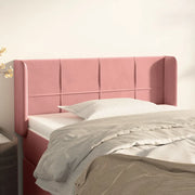 Testiera ad Orecchio-Testata con Orecchie Rosa 103x16x78/88 cm in Velluto 898196