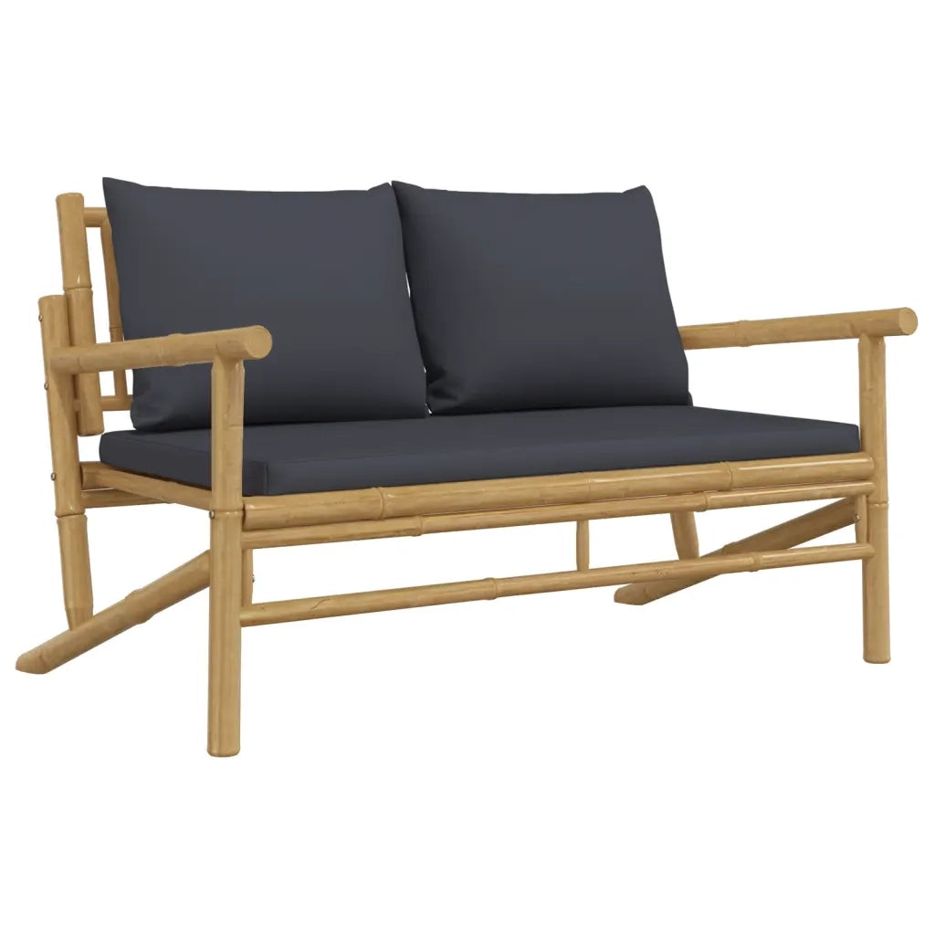 Salotto da Giardino-Set Salotto da Giardino 2pz con Cuscini Grigio Scuro Bamb¨´ 724836