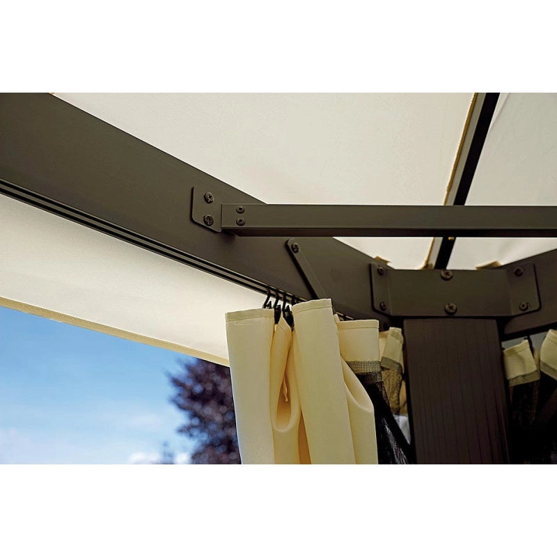 Gazebo rettangolare MOIA in alluminio da 6x3m con tende laterali