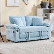 Poltrona a 1 posto in chenille blu con cuscino per schiena e zona lombare, per salotto, camera e ufficio