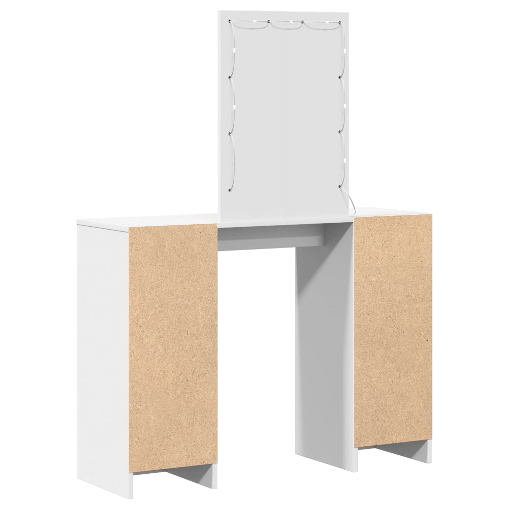 Toeletta con Luci LED Bianca 102x33x135 cm
