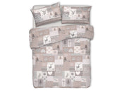 Copripiumino Sacco Piumone Pensieri Delicati Cotone Dis.Alpi - Matrimoniale - Beige