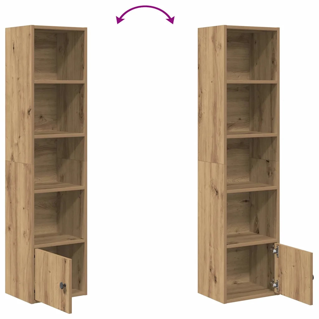 Libreria-Scaffale per Libri-Mobile di Stoccaggio Rovere Artigianale 31x24x127 cm in Legno Multistrato