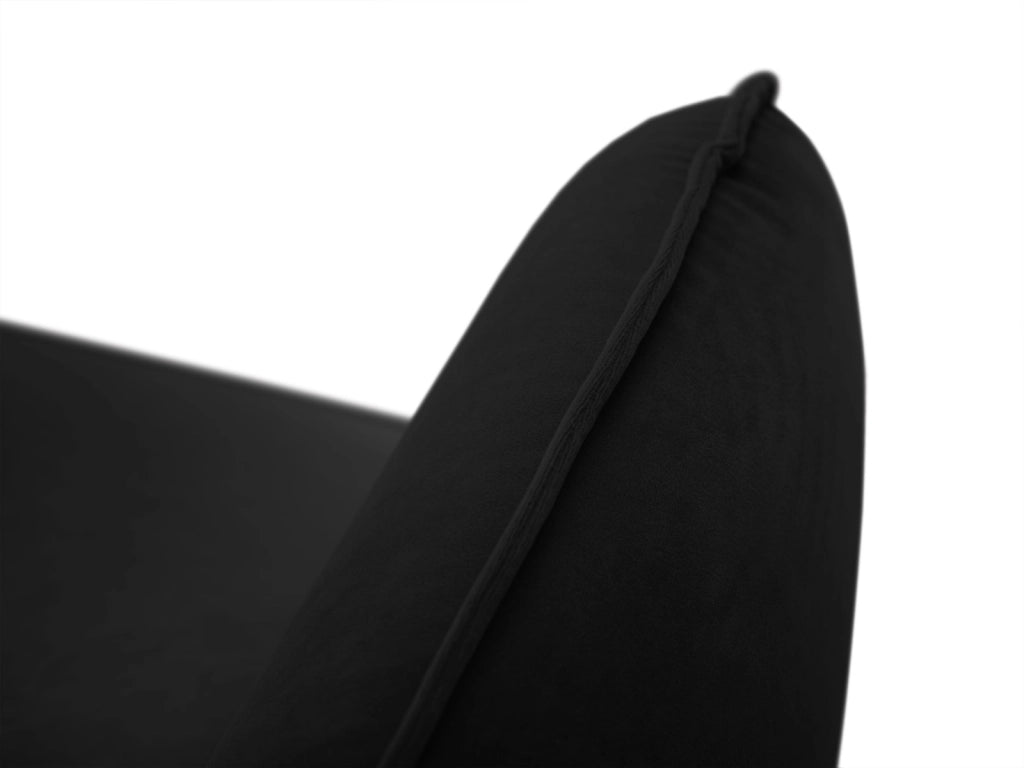 Cosmopolitan Design - Divano angolare sinistro "Vienna" 6 posti in velluto nero 