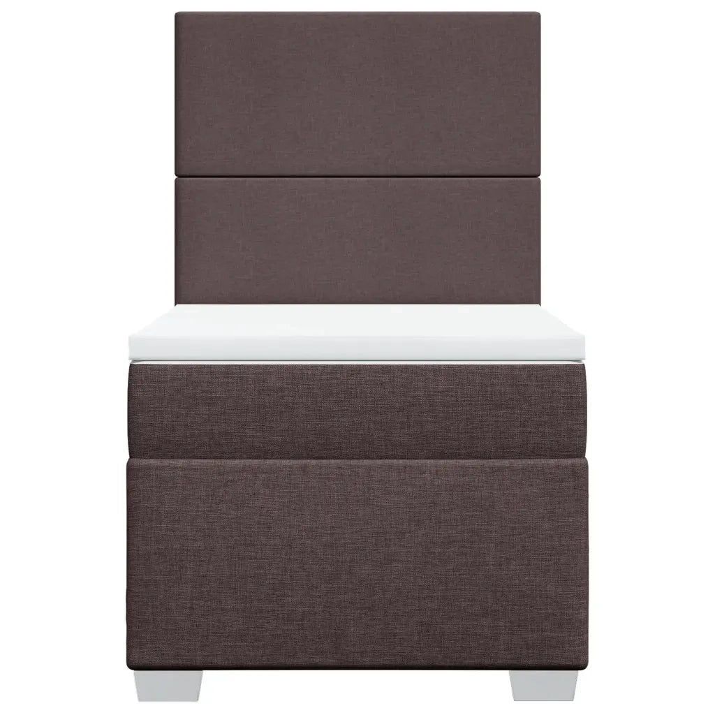 Giroletto a Molle con Materasso Marrone Scuro 80x200 cm Tessuto 3292611