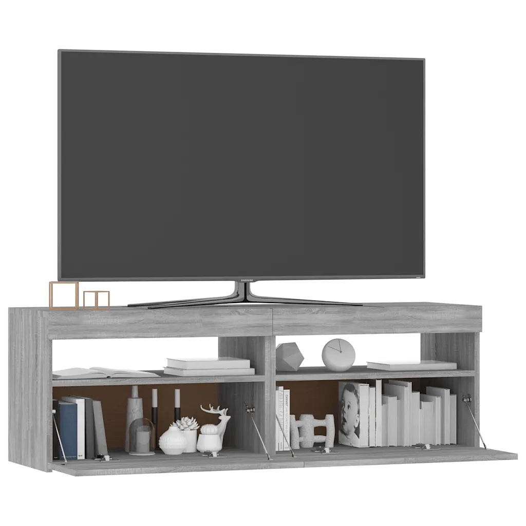 Mobile Porta TV con Luci LED Grigio Sonoma 120x35x40 cm cod mxl 5926