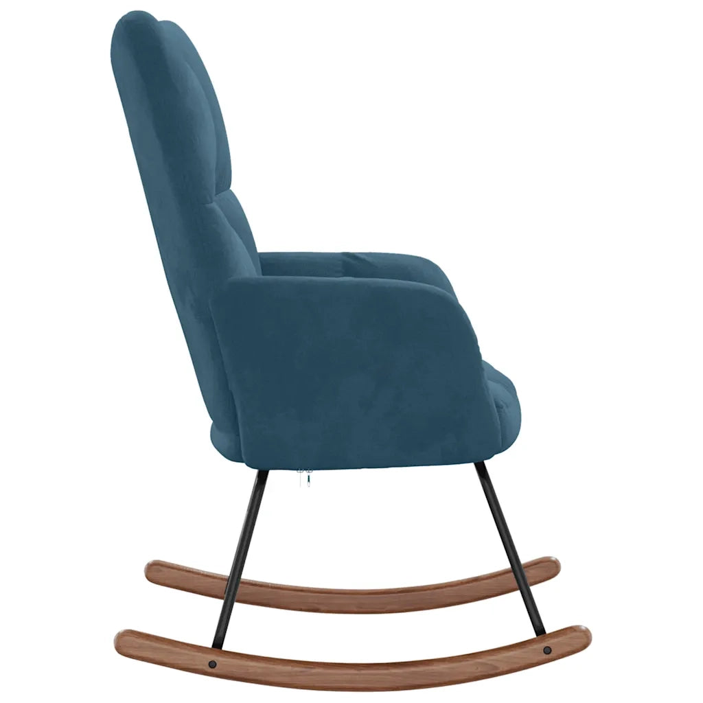 Sedia a Dondolo Blu in Velluto cod mxl 76830