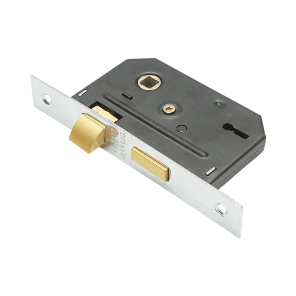 Serratura per porta con placche nichelate 57x100x60mm