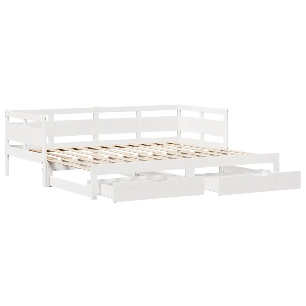 Letto Estraibile con Cassetti senza Materasso Bianco 90x190 cm 3302236