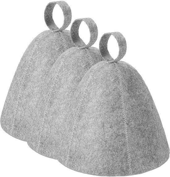 3 mutsene grigie in lana di vetro, guanti da bagno assorbenti per sauna, mutsene per la stanza da bagno o sauna con fonte di acqua calda.