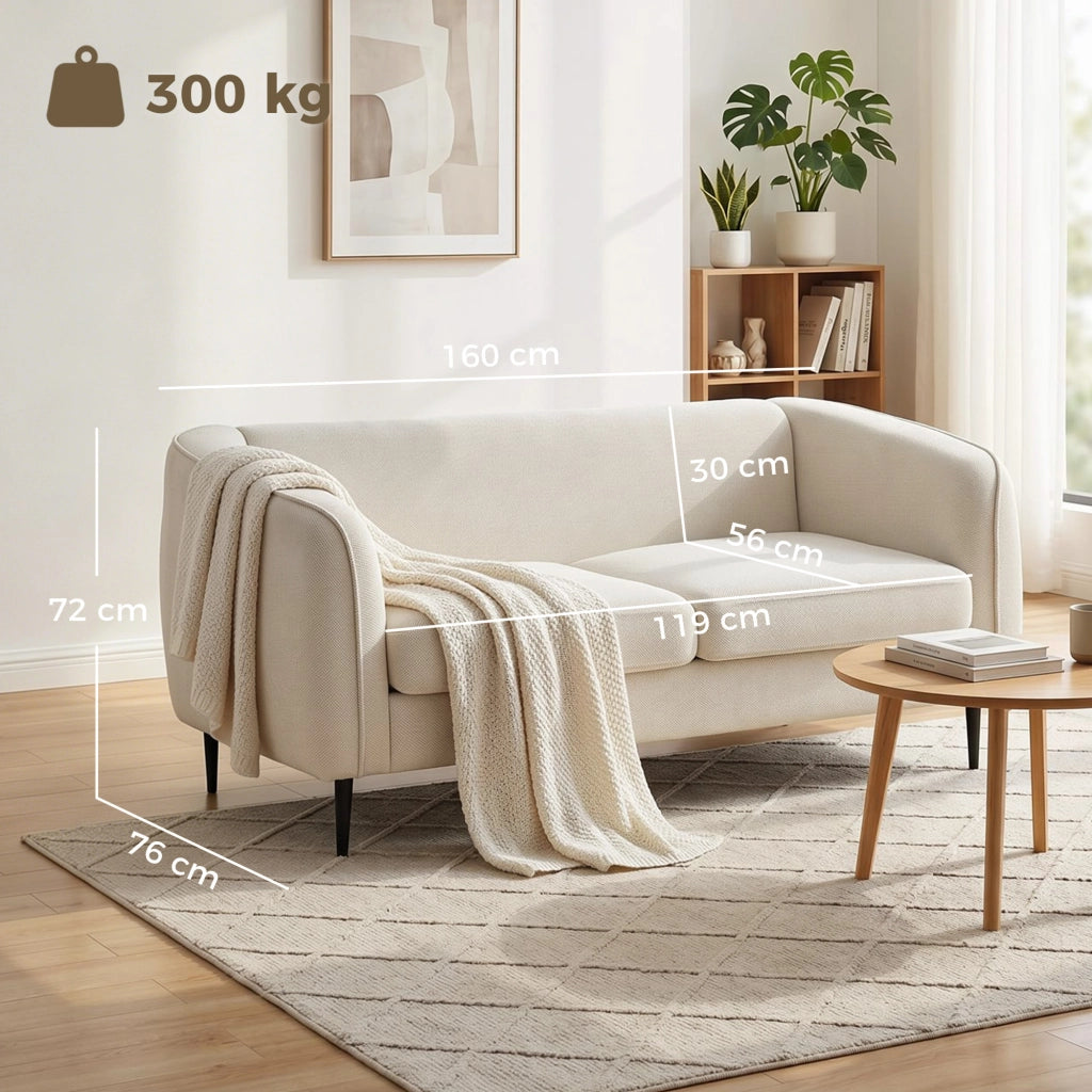 Divano 2 posti in velluto ¨C Zephmum ¨C Beige 160 cm