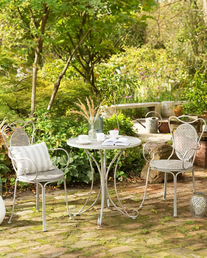 Set di 2 sedie da giardino bistrot grigie chic francesi