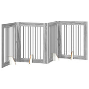 Cancello per cani con supporti 4 pz Grigio Sonoma 80 x 100 cm CFW4554308