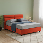 Letto Matrimoniale Alcatron, Letto Matrimoniale Sfoderabile Made in Italy, Arancione