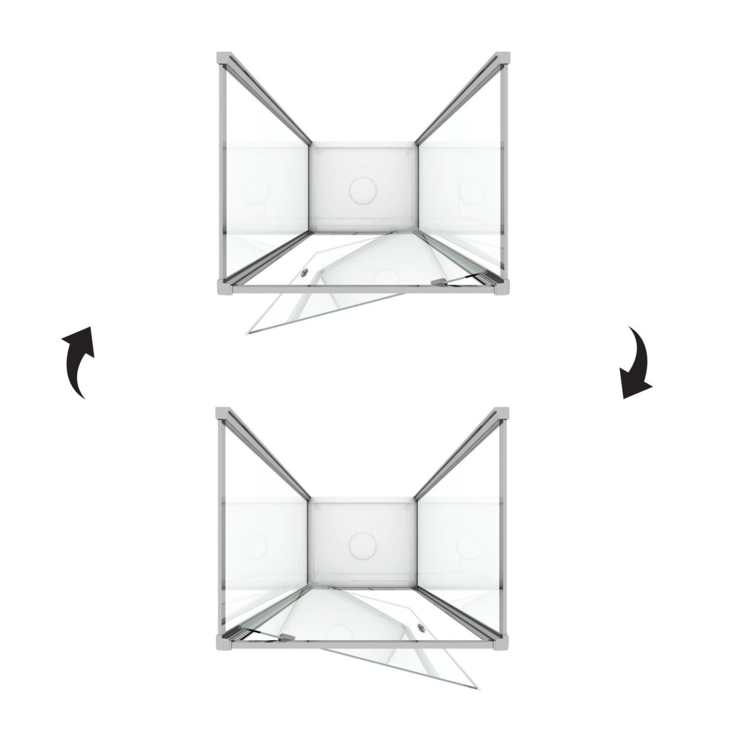Box Doccia 3 lati 80x80x80 AP. 80 CM H198 stampato C mod. Cristal TRIO 1 Anta