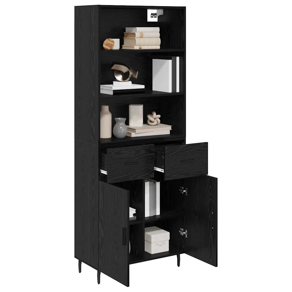 Credenza con cassetto Rovere Nero 69,5 x 34 x 180 cm 3416120