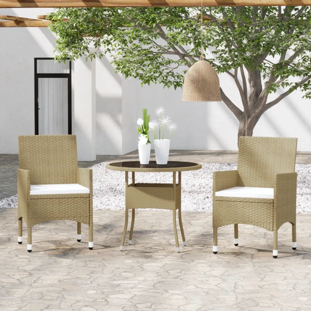 Set Mobili da Pranzo per Giardino 3 pz in Polyrattan Beige 3058480