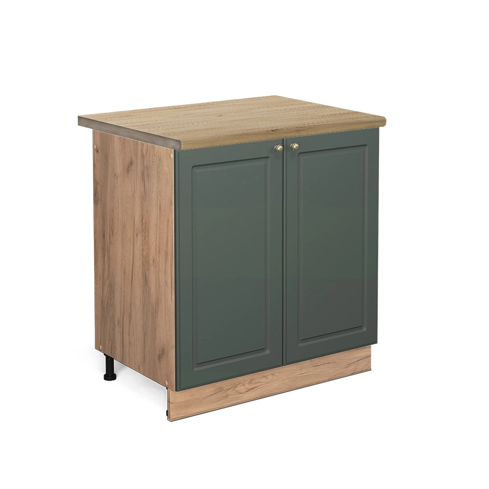 Mobile lavello cucina Fame-Line Verde-oro rustico/Rovere dorato 80 cm, PL Rovere Vicco