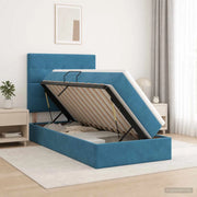 Letto con contenitore LED e materasso Blu Scuro 90 x 200 cm 3460108