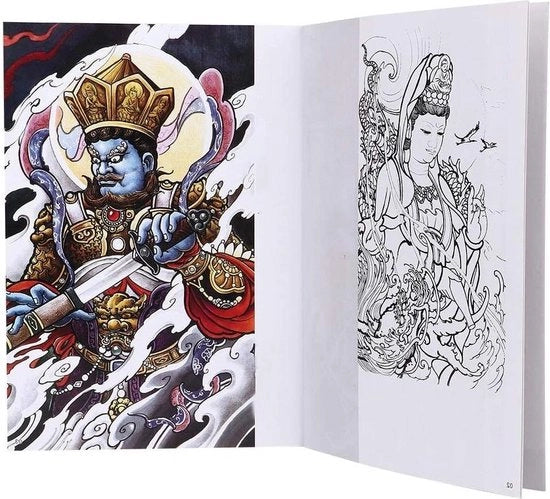 Accessorio per la pratica del tatuaggio - Disegno di un drago con tema mitologico e tradizionale - 66 pagine - Disegno per artisti di tatuaggi
