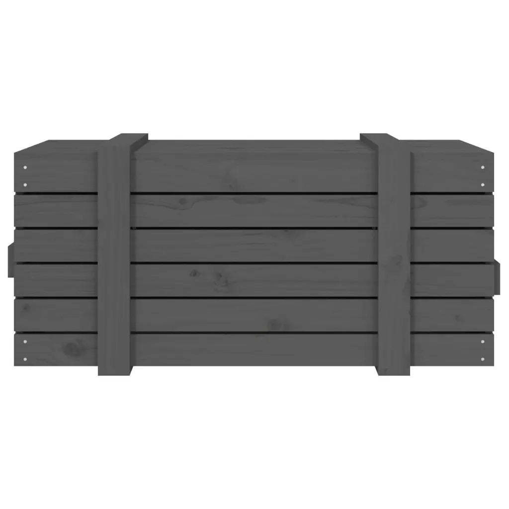 Contenitore Portaoggetti Grigio 91x40,5x42 cm Massello di Pino