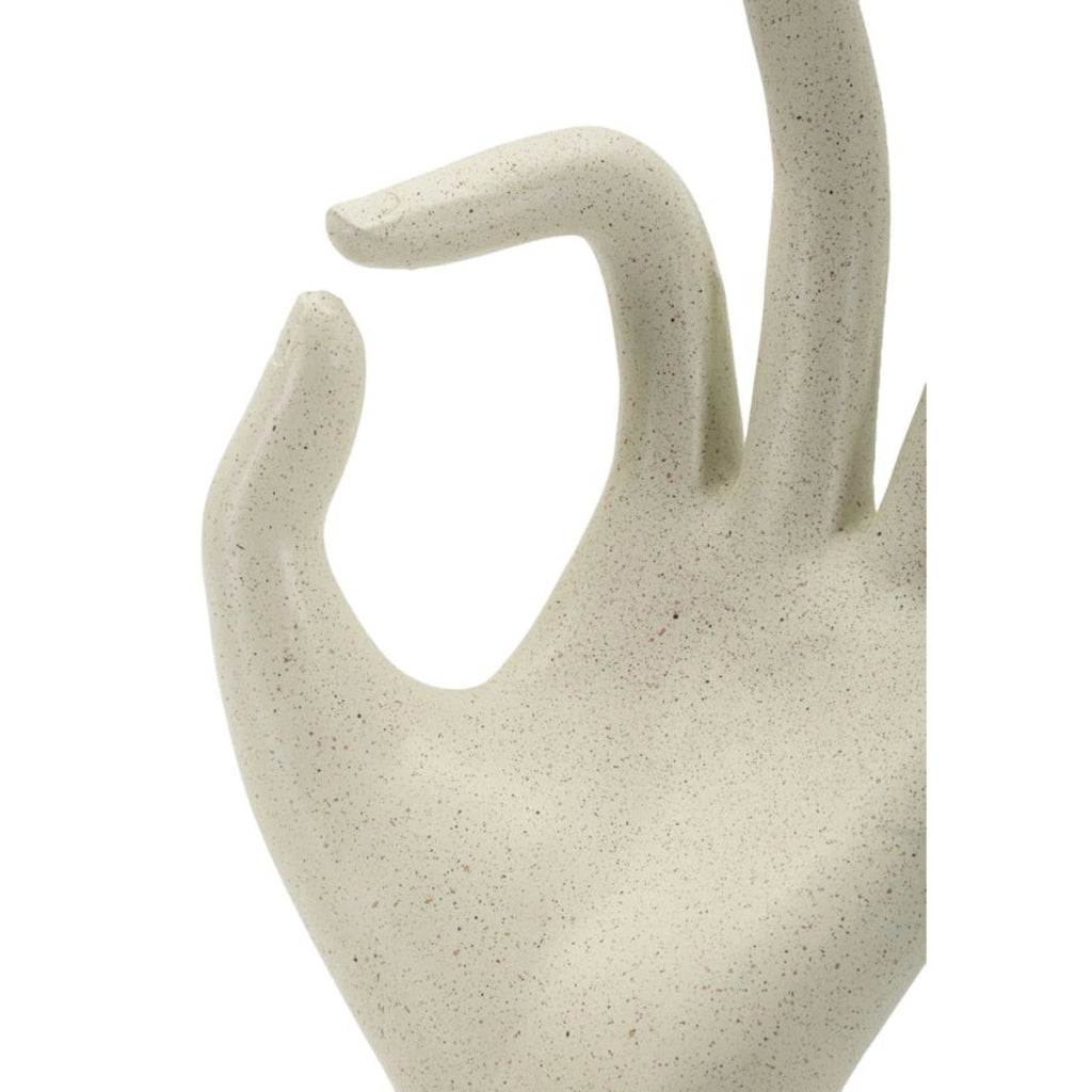 Scultura Mano 1, Beige, Poliresina, 14x10x24 cm