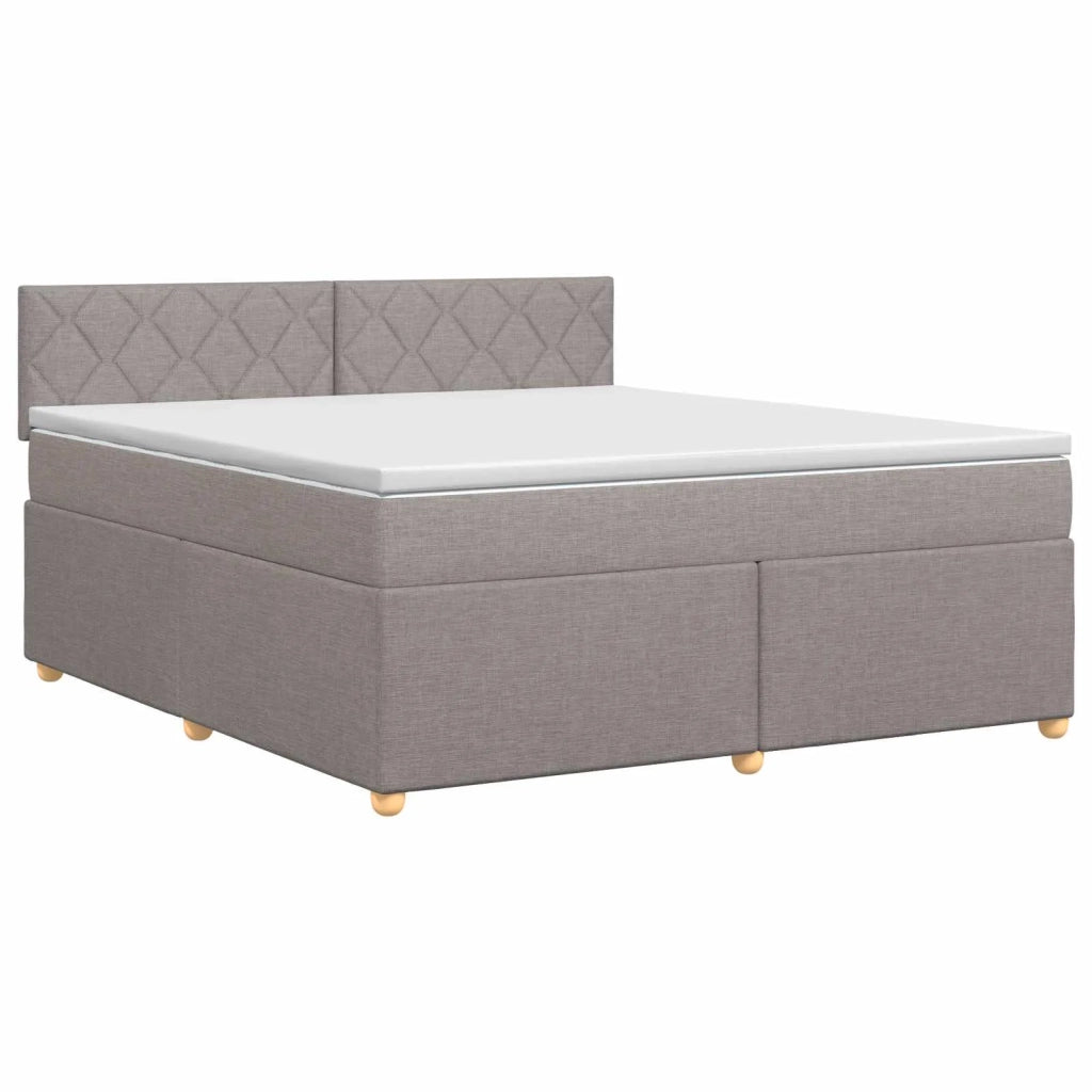 Letto box spring con materasso Tortora 180 x 200 cm Tessuto 3451025