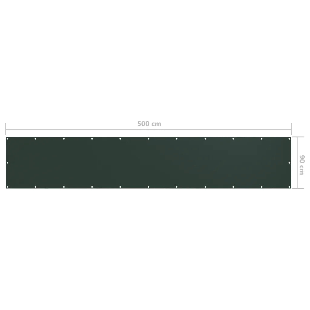 Schermo da balcone | Paravento da Balcone Verde Scuro 90x500 cm Tessuto Oxford