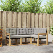 Set di divani da esterno 4 pcs Bianco e Grigio Chiaro
