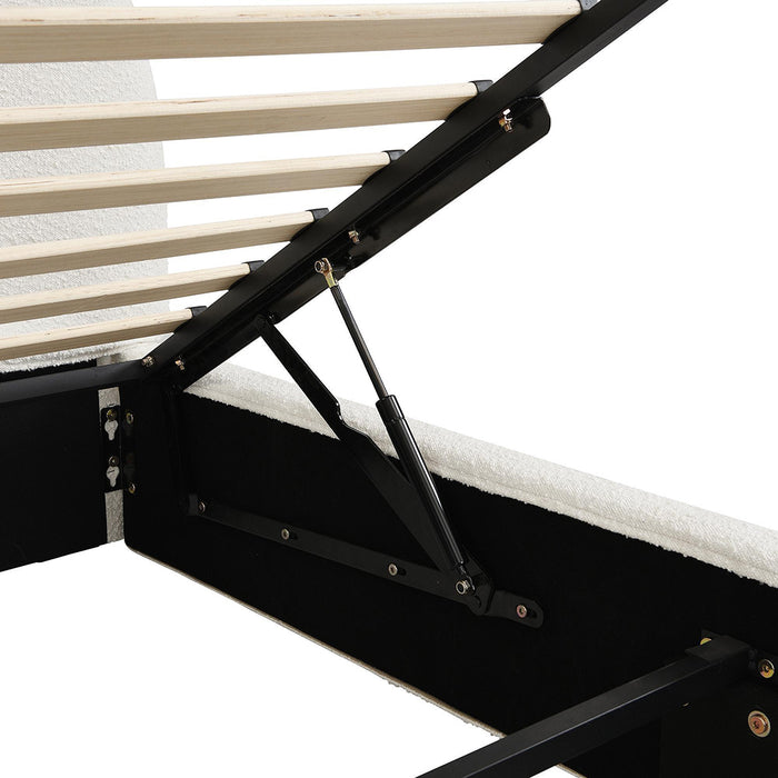 Letto doppio imbottito 180x200cm - Xylo - bouclé beige