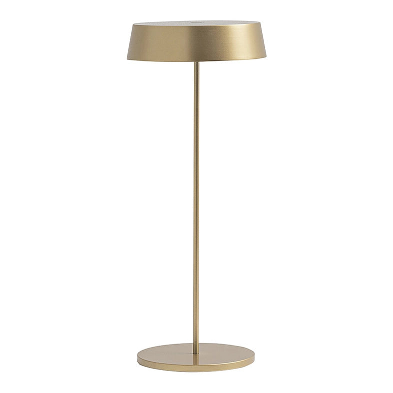 Inemuri Lampada da Tavolo Portatile Oro LED 2,2W 2700K IP54, Ricaricabile USB, Dimmer Touch Integrato - Rossini Illuminazione