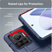 Scudo Ruggente per Motorola Edge 30 Ultra - Copertura Posteriore Resistente allo Shock - TPU Flessibile - Spessore Aggiunto per Protezione della Camera - Blu